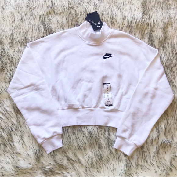 Nike Tops - Nike Women's Crop Top Sweatshirt White Black XS